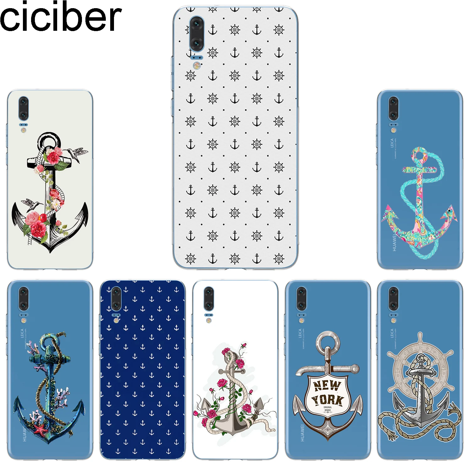 Ciciber чехлы для телефонов Huawei P20 P8 P9 P10 Mate 20 10 9 Lite 2017 X Pro Мягкий ТПУ чехол P Smart 2019 якорь