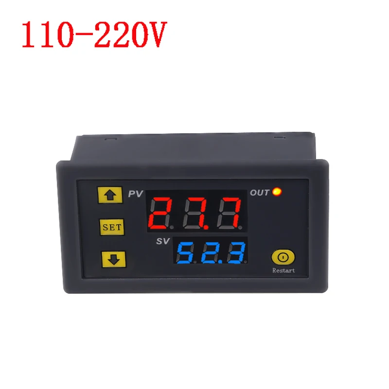 W3230 DC 12 В 24 В AC 110-220 В цифровой контроль температуры Лер термостат регулятор нагрева охлаждения переключатель Датчик метр - Цвет: AC 110-220V