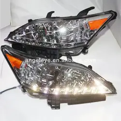 2007-2012year передние фары для Lexus ES350 EX350 LED Ангельские глазки head lamp ХРОМ Корпус yz