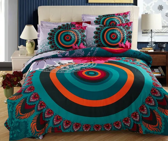 Bohemia ropa de cama conjuntos Boho estilo edredón
