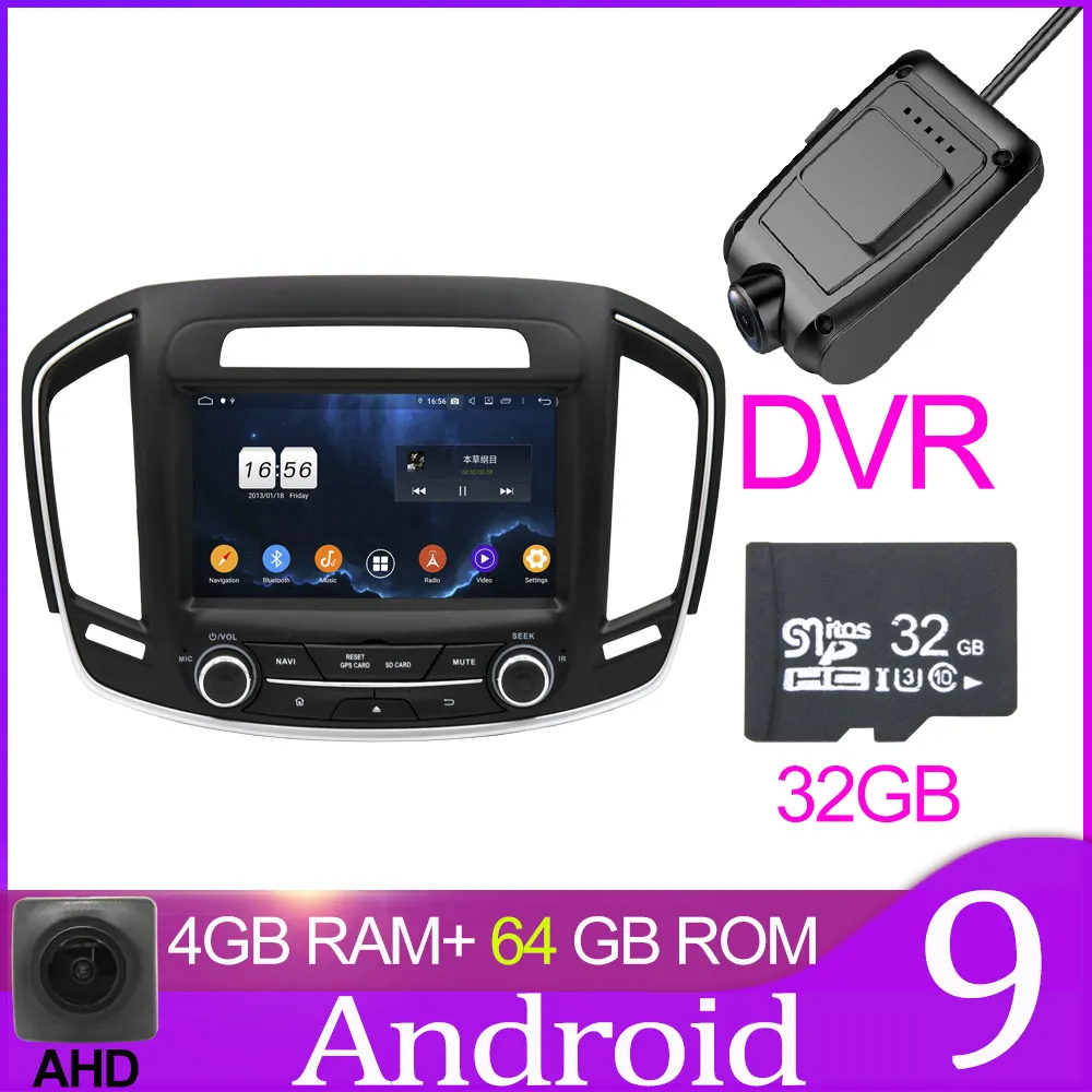 Owtosin Восьмиядерный Android 9,0 Автомобильный DVD Радио для Buick Regal Vauxhall Insignia/Opel Insignia Автомобильный gps навигатор - Цвет: 64GB With DVR