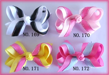 

200 BLESSING Good Girl Boutique 2.75" - 3" Bow 2 Tone Double ABC Hairbow Clip