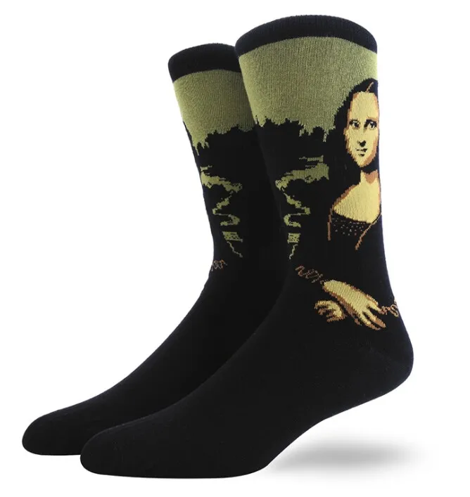 Мужские смешное искусство красочные продукты новые носки Мода Полный хлопок Счастливый унисекс sox милые носки Рождественский подарок sokken calcetines - Цвет: AA333