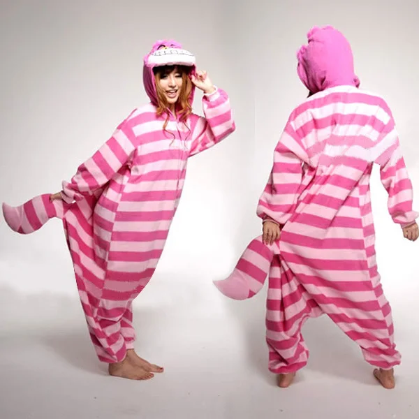 

Winter Flannel Cheshire cat Cartoon Animal Costume Men Pajamas Women Adult Sleeper Leisure Sleepwear Fashion Design Pijama