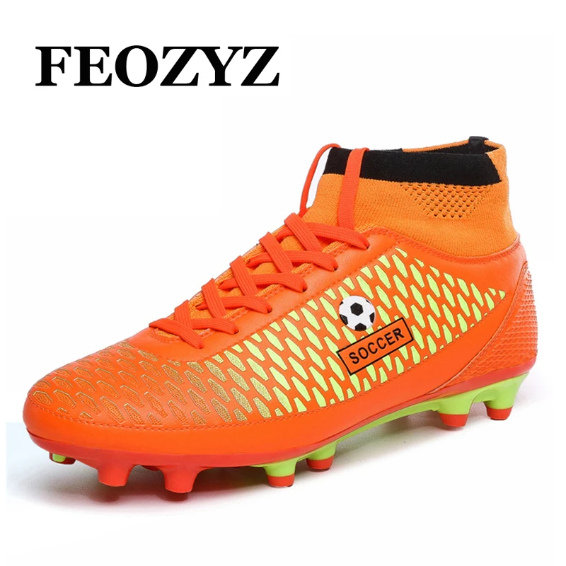 FEOZYZ font b Kids b font Boys Men High Ankle Football Boots FG Soccer Cleats font