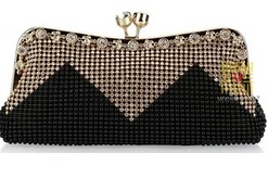 Yingmi Для женщин день сцепления Вечерние сумки бриллиантами из бисера мягкая цепочка Shouler сумка Свадебные Сумки - Цвет: YM1035black