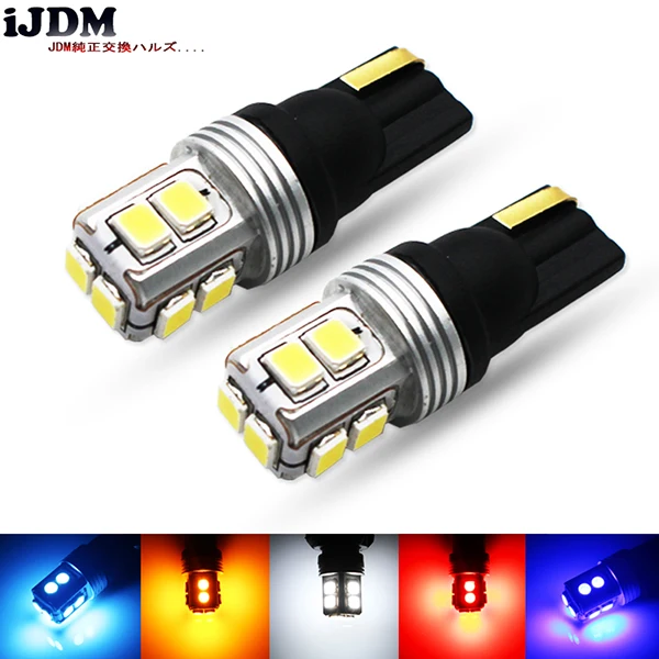 IJDM автомобиля T10 Canbus Error free W5W 168 194 Автомобиль Мотоцикл LED лампа для чтения зеркало заднего номерного знака габаритные фары Дневные ходовые огни 12V Белый Красный желтые синие