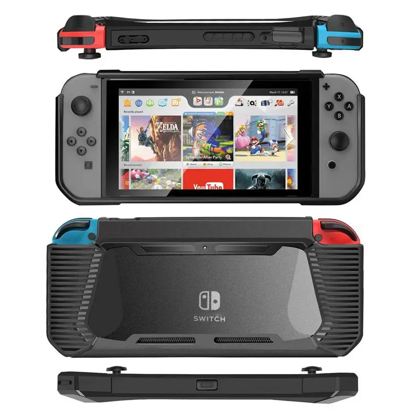 

Protective Case for Ni ntendo Switch Black Soft TPU Cover Shock-Absorption Bumper Cover for Nin tendo Switch 2017 Anti-Scratch