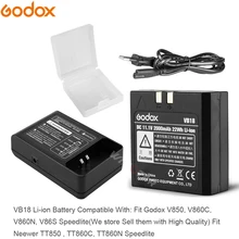 Godox VB18 DC 11,1 в 2000 мАч 22Wh литий-ионный аккумулятор+ зарядное устройство VC18 для Ving V850 V860C V860N Вспышка Speedlite VB-18 батарея