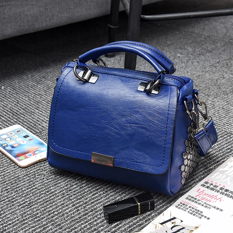 Женская сумка OL commuter Женская сумка через плечо модная сумка высокого качества - Цвет: Темно-синий