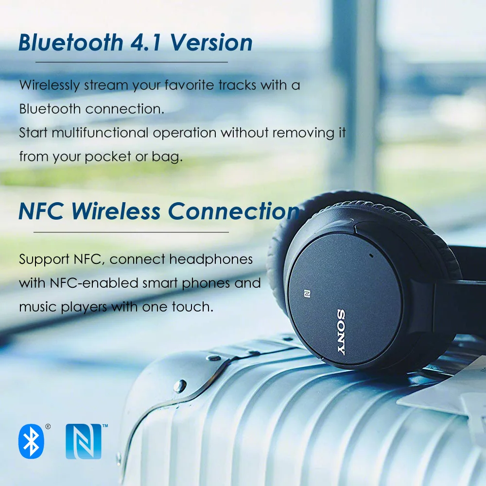 SONY WH-CH700N беспроводные/Проводные Bluetooth/NFC наушники шумоподавление стерео гарнитура Накладные наушники aptX HD музыка