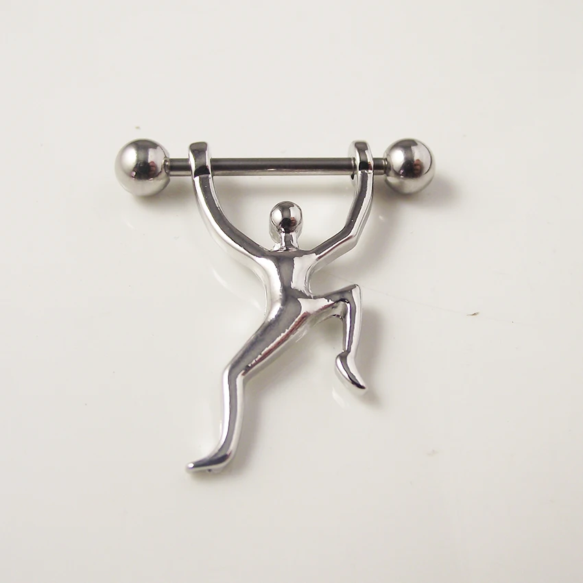 2 piece 14G Punk Rock Human Nipple Ring Shield Rings Body Piercing