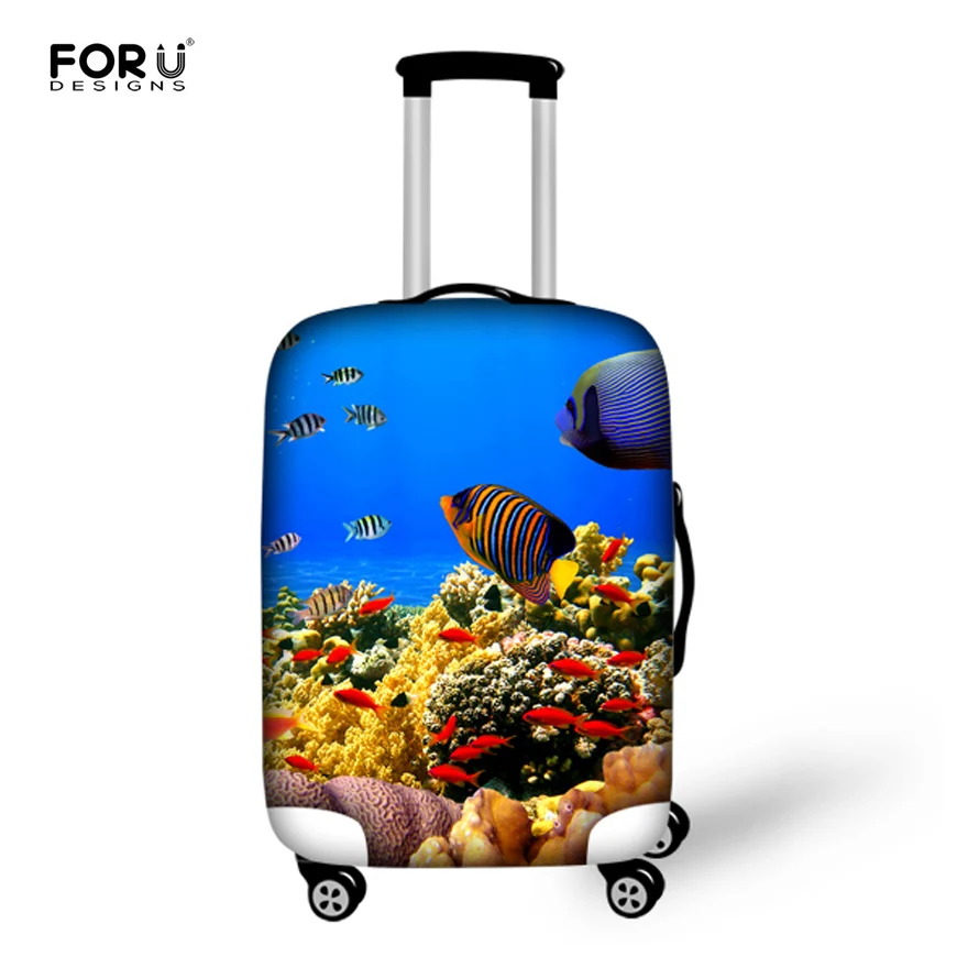FORUDESIGNS Fish Elastic Travel Bag Protective Cover Suitcase 18/20/22