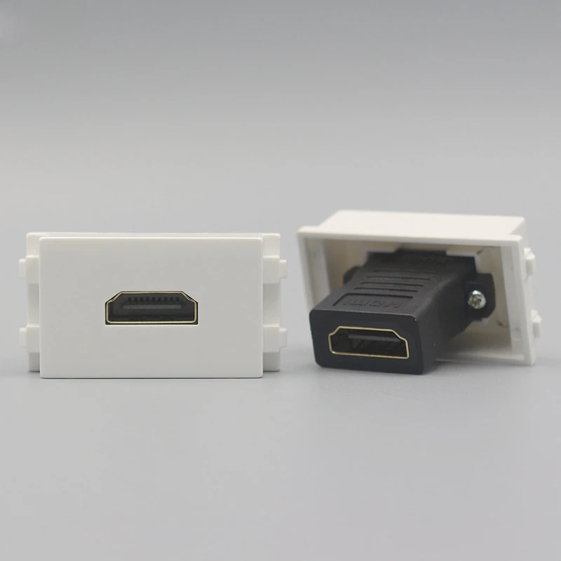 1 Unit HDMI2.0 Version Female To Female Plug Socket 23x36mm Slot Connector Directly Plug HDMI For Wall Face Plate