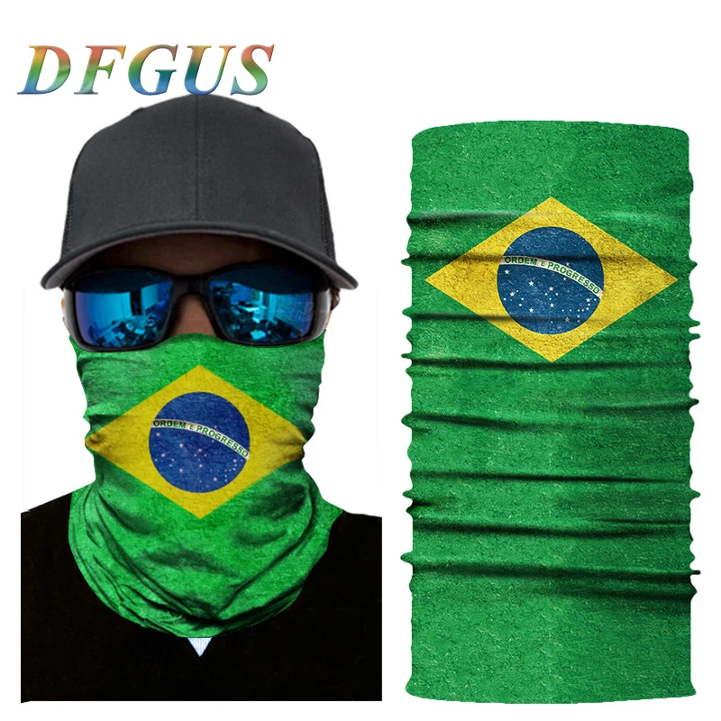 

Brazil National Flag Seamless Magic Balaclava Face Masks Moto Motorcycle Skiing Riding Scarf Neck Shield Anti-UV Warmer Bandana