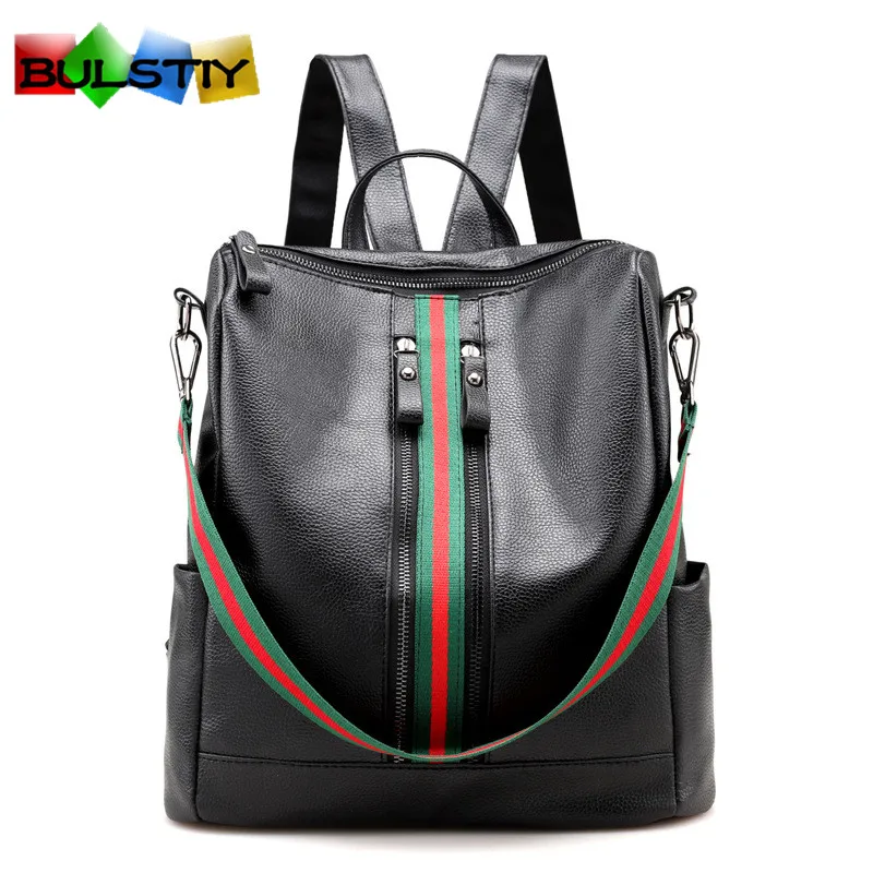 

Preppy Bagpack Female Canvas Striped Printing Backpack Women Computer Back Pack Lady School Bags for Teenagers Girls solid men