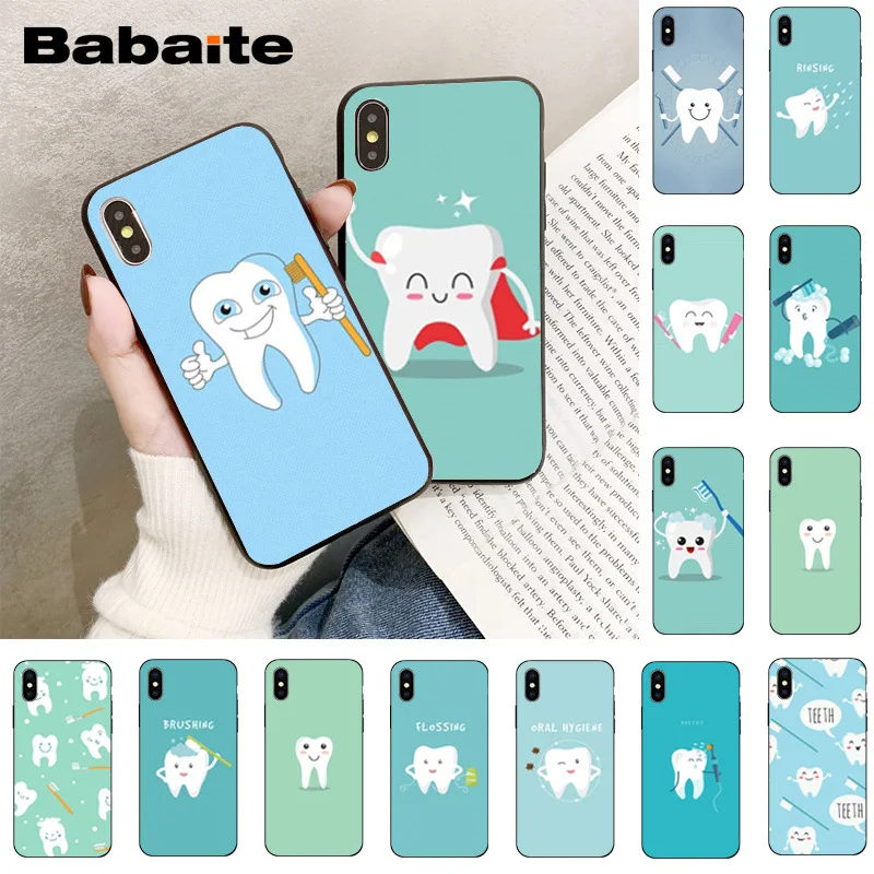 

Babaita Dentist Dental Dent Tooth Cute Teeth Phone Case for iPhone X XS MAX 6 6s 7 7plus 8 8Plus 5 5S SE XR 11 11pro 11promax
