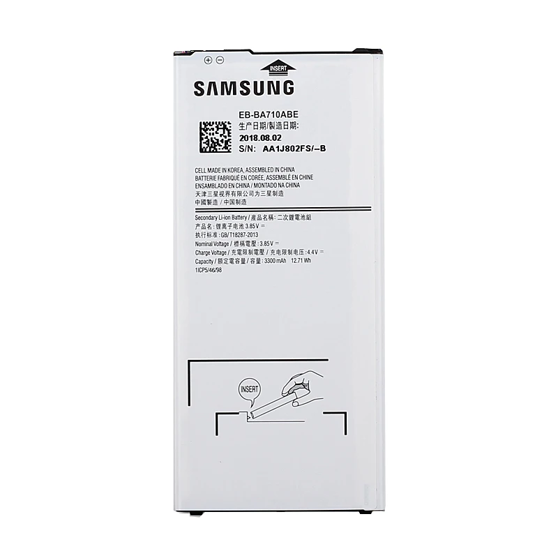 Оригинальный Samsung телефон для GALAXY A7 2016 A710 A710F A7100 A7109 оригинальный аккумулятор 3300