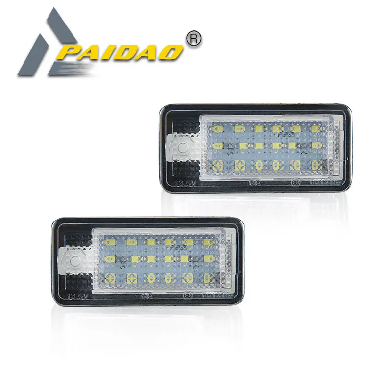 

Car-styling 2 Pcs LED Number License Plate Lights 12 V For Audi A4 B6 8E A3 S3 A6 C6 Q7 A4 b7 A8 S8 S6 RS4 RS6 Auto Accessories