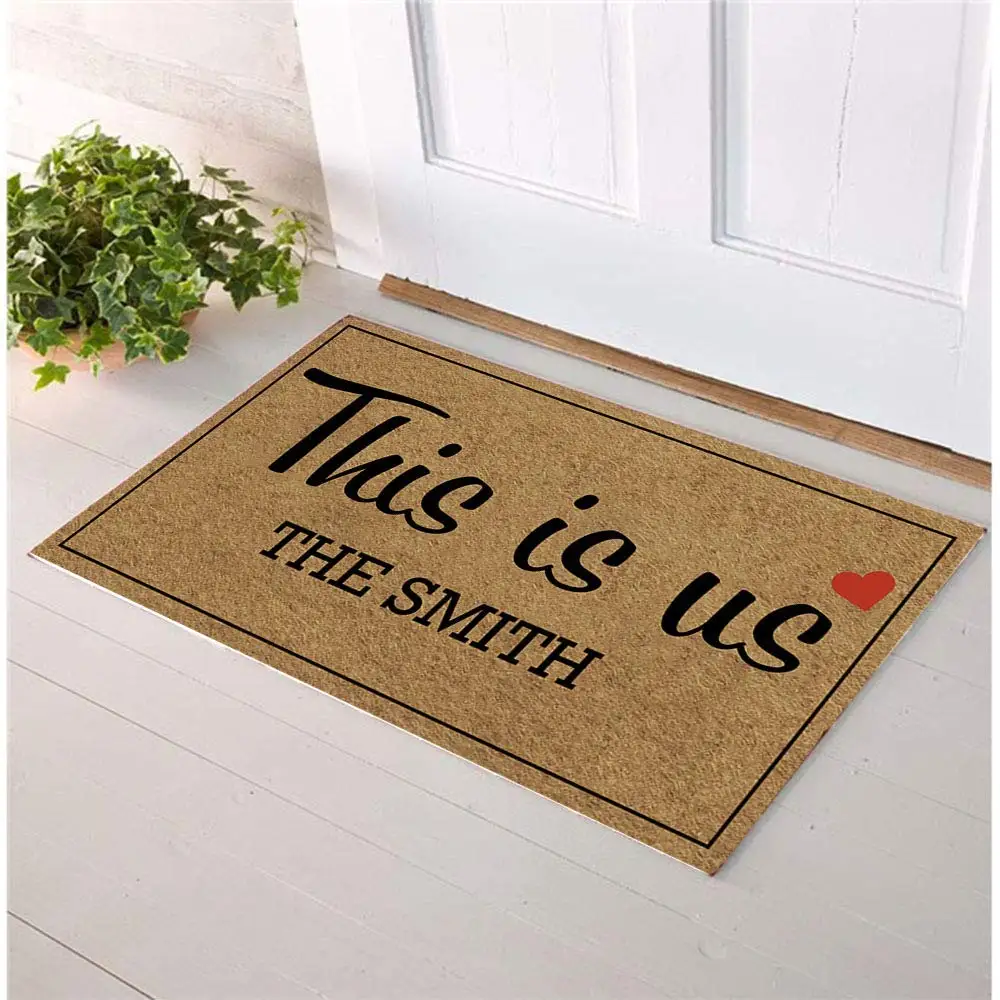 

Personalized Your Name funny doormat for entrance door Custom Door mat Monogram Home Welcome Mats This is Us Your Name mat