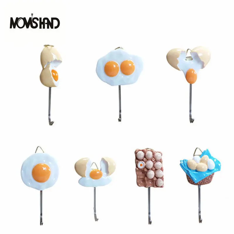 

MOM'S HAND Resin Egg Shape Kitchen Hook Strong Adhesive Paste Hooks