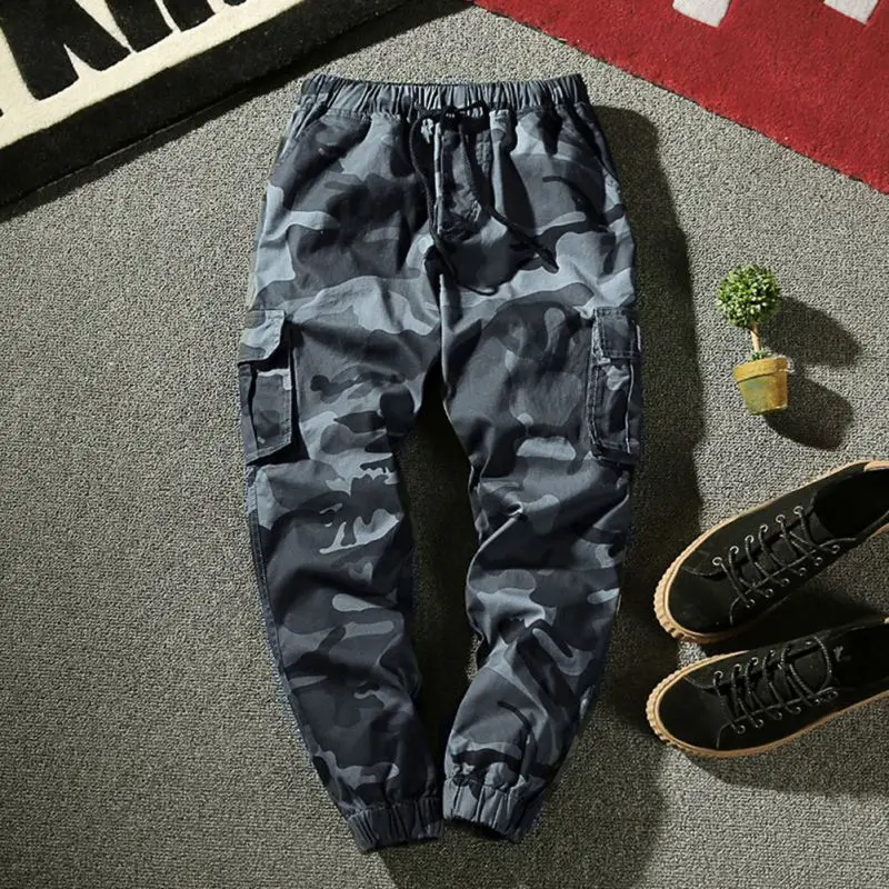 Новый 2018 Для мужчин s брюки для девочек хлопок осень карандашный гаремный брюки мужские Камуфлированные штаны, милитари брюки для девочек