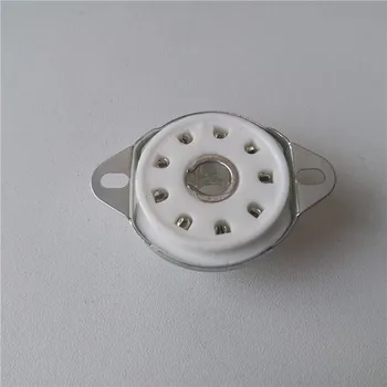 

4PCS ceramic tube socket seat Big 9 pin scaffolding GZC9-L tube sockets silver foot for EF50 EC52 TT12 EFF51 QE04/10