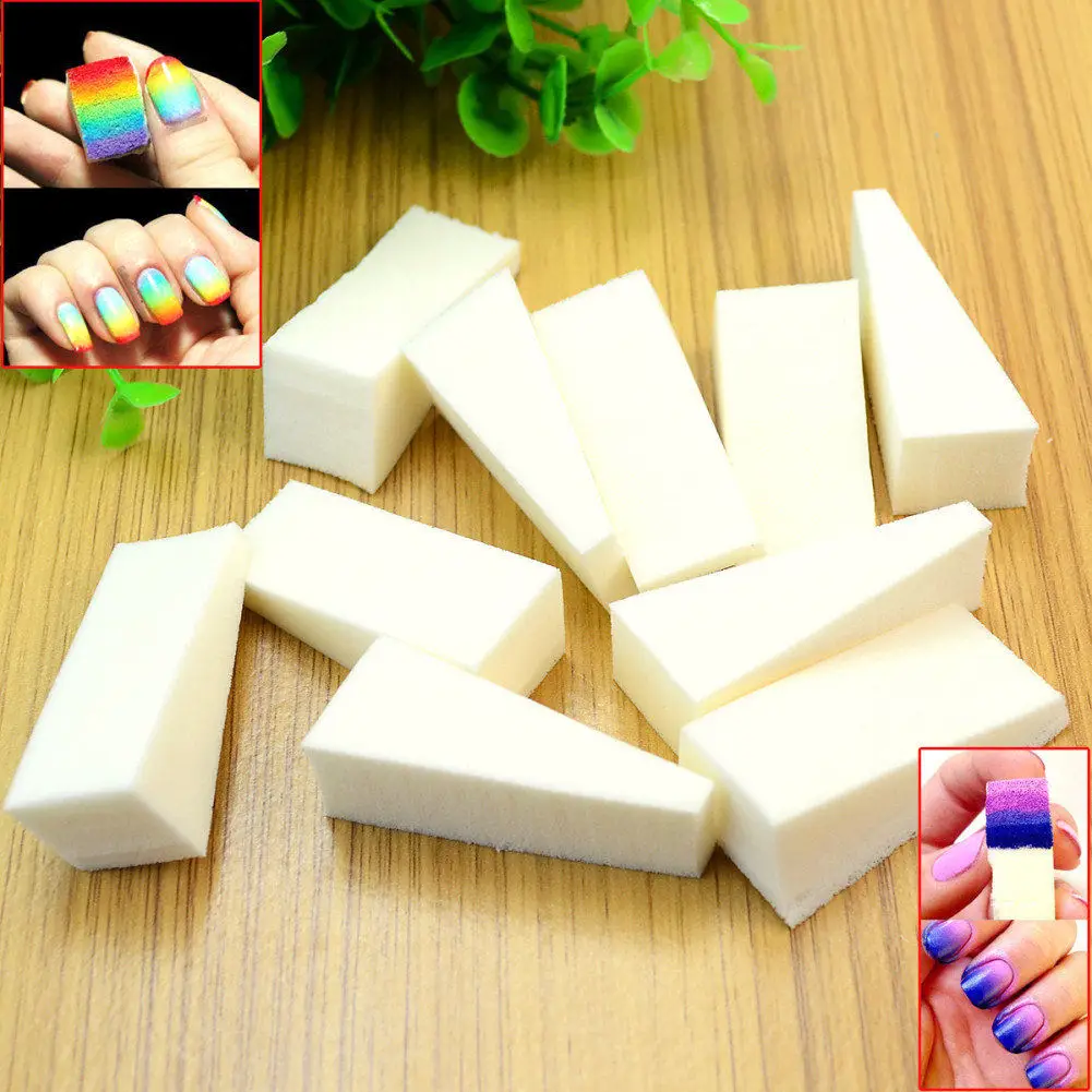

16 Pcs DIY Nail Art Equipment Makeup Soft Sponges Color Change Manicure Tools