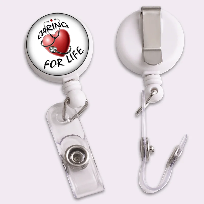 Badge Reel ID holder, retractable badge holder, interchangeable RN