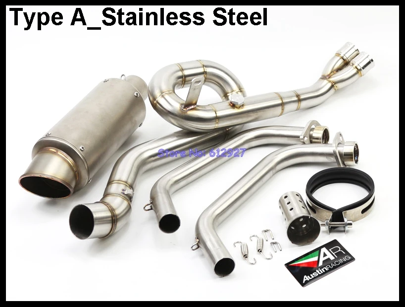 Motocicleta para mt-03 MT03 r25 R3 R30 de escape Sistema de carbono Fibra silenciador escape y conectar mediados tubo delantero (2014-2016)