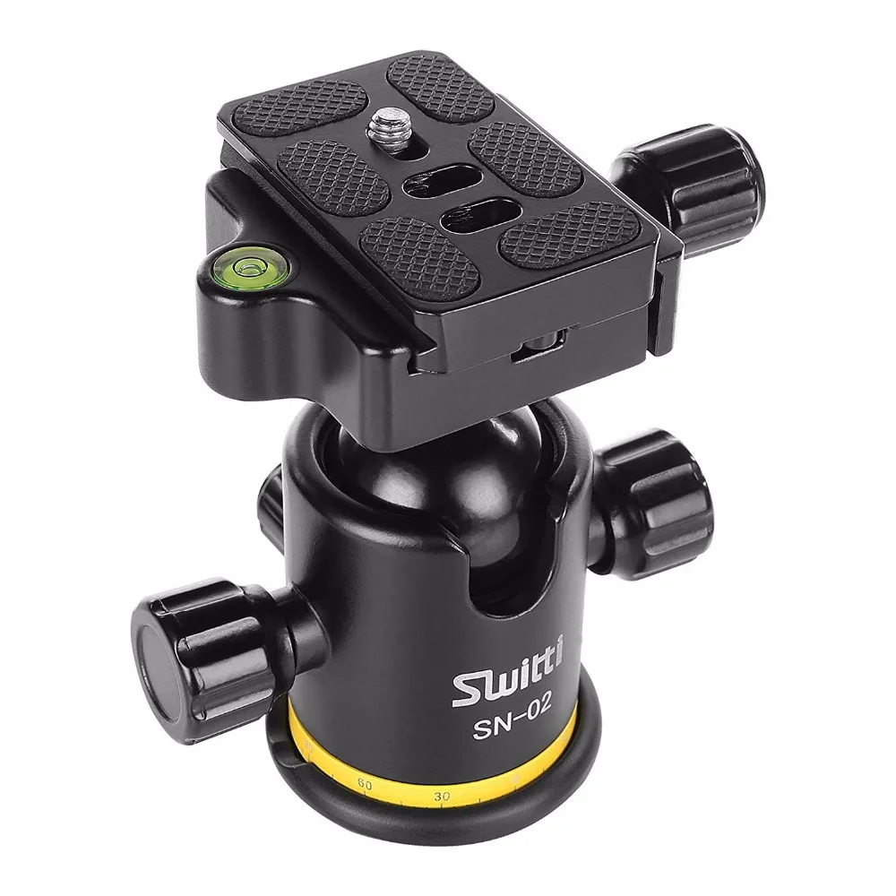 Camera Aluminum Alloy Tripod Ball Head with Quick Release Plate 1/4