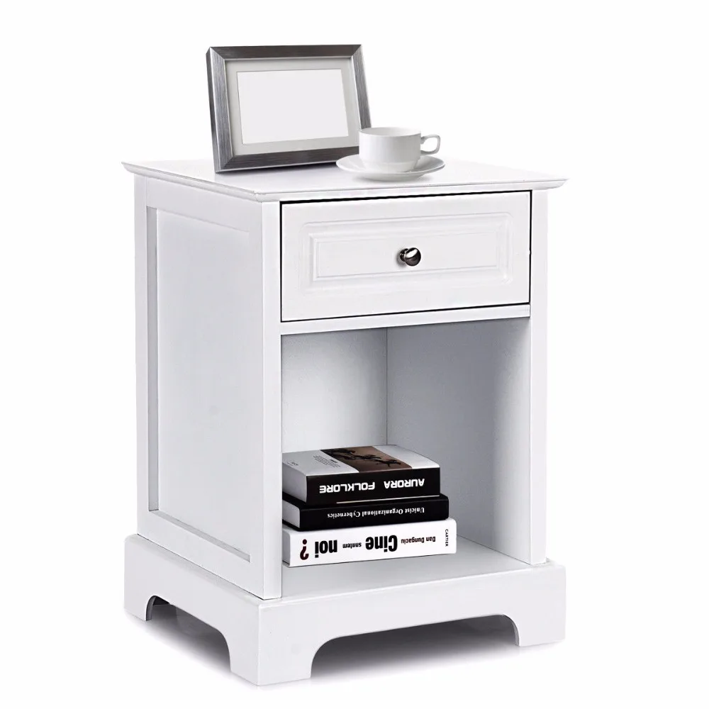 Giantex Night Stand End Accent Table Drawer Chest Sofa Side Bedside Storage Home White Home Furniture HW54866WH Giantex Night Stand End Accent Table Drawer Chest Sofa Side Bedside Storage Home White Home Furniture HW54866WH