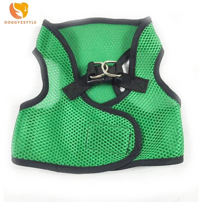 

DOGGYZSTYLE Breathable Mesh Small Dog Pet Harness and Leash Set Puppy Cat Vest Harness Collar For Cute Doggy 5 Colors