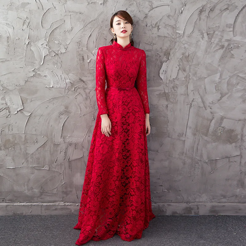 

Beauty Emily Long Red Evening Dress 2020 Formal Lace Appliques Bridal Dresses Elegant Ruched Party Dresses Vestido de noche