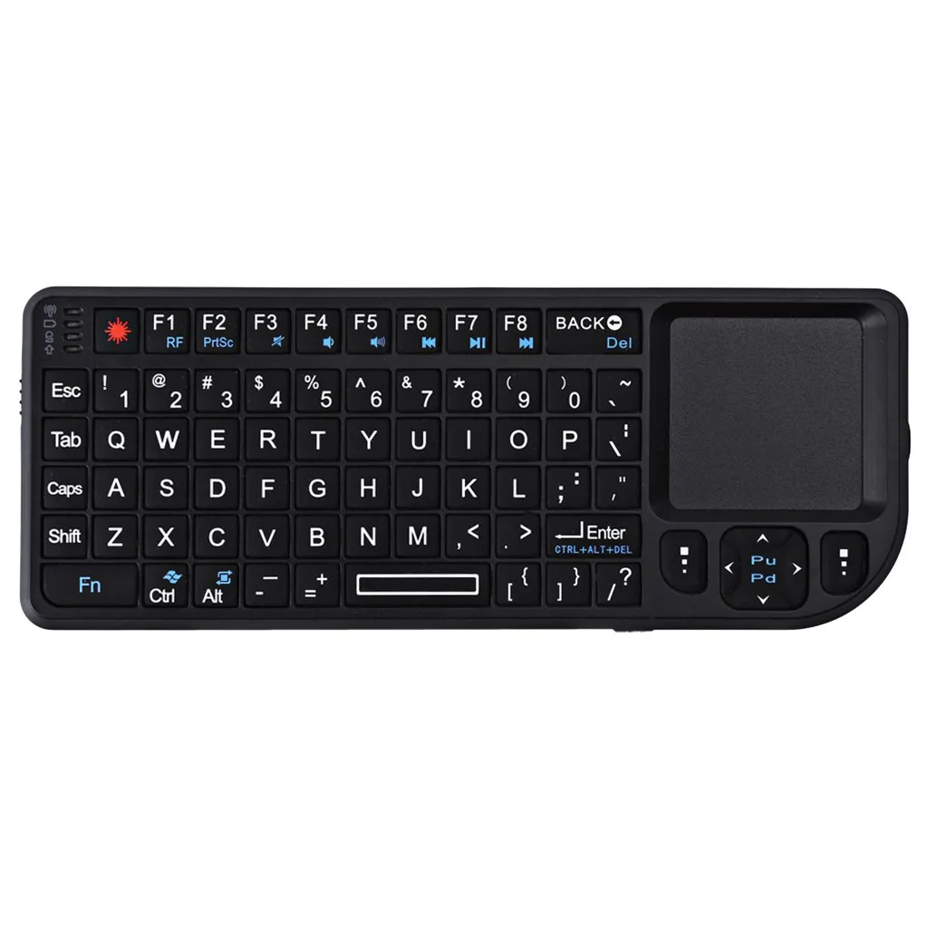 VOBERRY мини Беспроводной Клавиатура 2,4 ГГц Беспроводной тачпад Клавиатура с ИК светильник клавиатура для ПК HTPC PS3 PS4 Xbox360 Xbox One#2 - Цвет: Черный