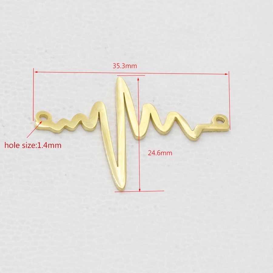 Fnixtar зеркало из нержавеющей стали Polishe Love электрокардиограмма Pulse Charm Fashion Heartbeat