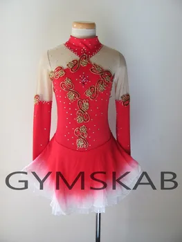

Elegant Chinese Style Figure Skating Dress Women's Girl's Customized Ice Skating Dress Long-sleeved Gymnastics Costume 5505