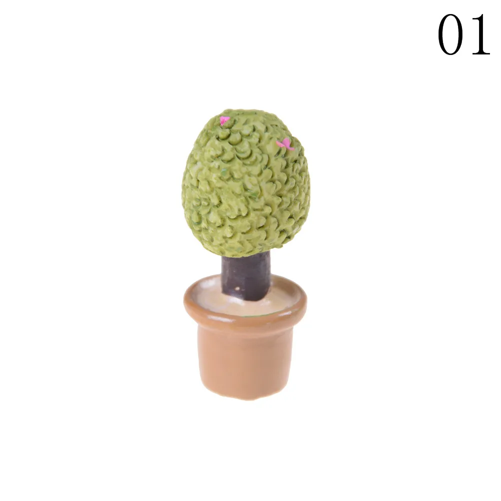 1:12 Кукольный домик Миниатюрный зеленый мини-дерево в горшке для зеленого растения в горшке кукольный дом мебель домашний декор моделирование горшечных растений - Цвет: as pic