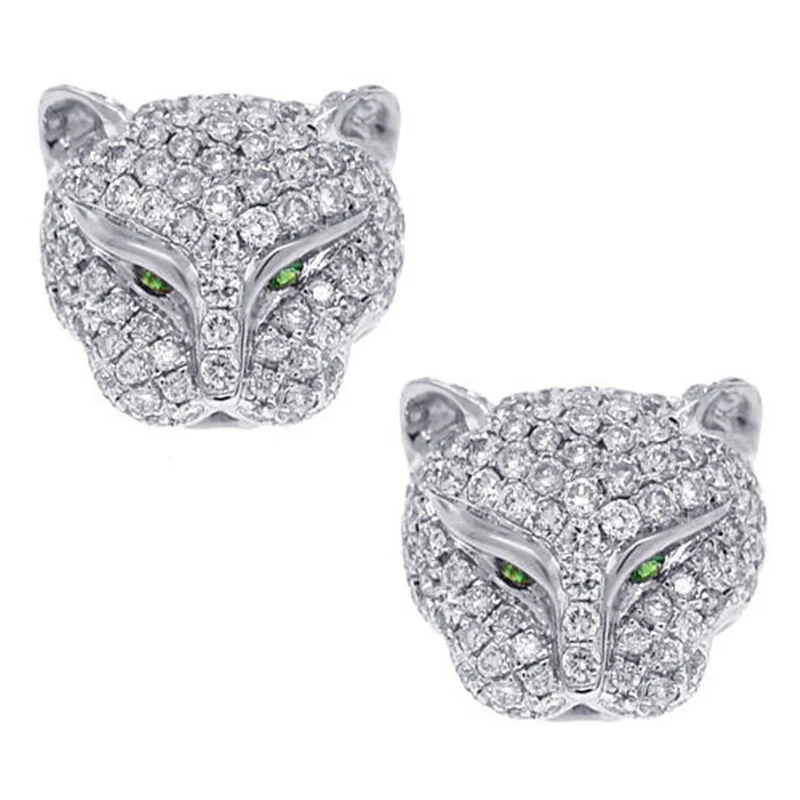 leopard face earrings