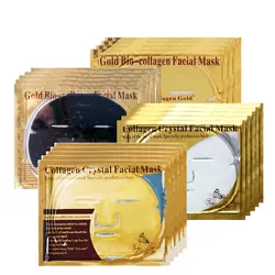24 К золото/черная маска для лица отбеливающий уход за кожей декоративное полотно Маска увлажняющий с коллагеном маска для лица
