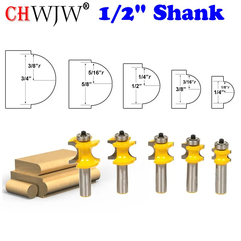 1-5 шт. Bullnose маршрутизатор Набор бит C3 Карбид наконечником 1/" хвостовик деревообрабатывающий резак-Chwjw 13515