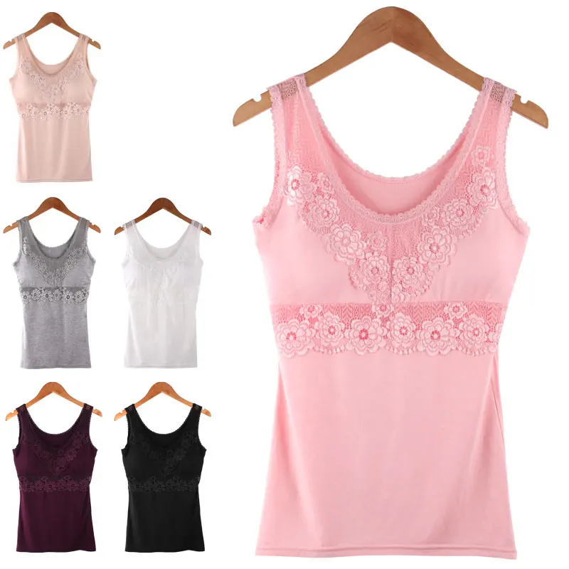 Lace shoulder belt ladies camisole sling shirt free padded long vest with black women tank top female singlet with padded Lace shoulder belt ladies camisole sling shirt free padded long vest with black women tank top female singlet with padded