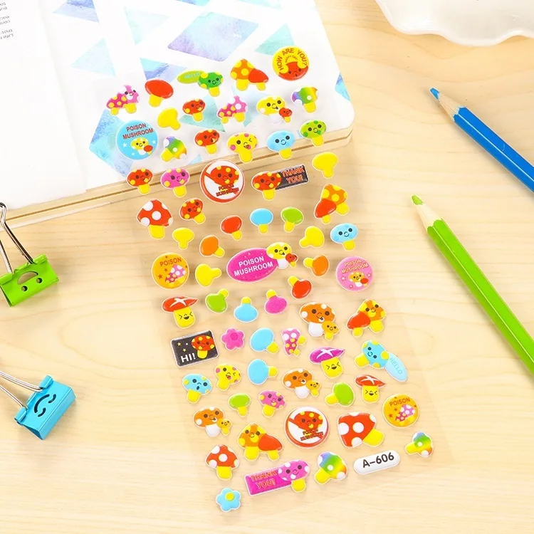 1 шт. новые детские милые Мультяшные водонепроницаемые наклейки для детского сада награда Корея маленькие 3D Пузырьковые наклейки школьные канцелярские принадлежности - Цвет: A606