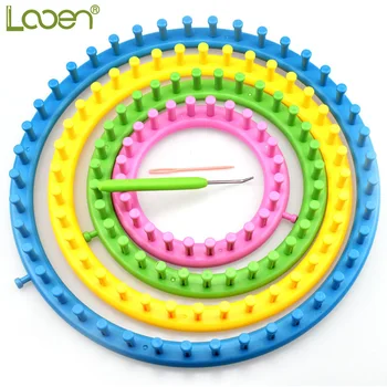

Looen 6pcs/set Knitting Loom Kit Classical Round Circle Knitter for Hats Scarf Sewing Tools Accessory 4 Size Knitting Loom Set