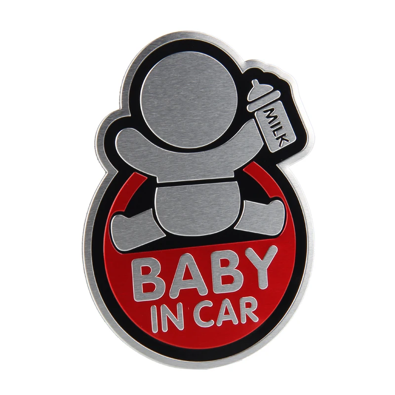 

10*7.5CM Car Styling Aluminum Alloy Emblem Badge for BABY in CAR Logo Sticker for Mitsubishi Ford Jaguar Ferrari Hyundai Toyota