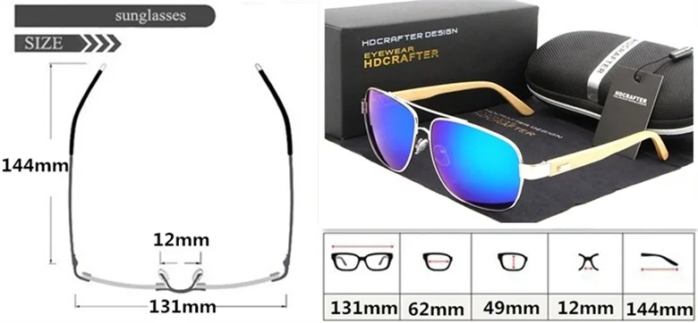 HDCRAFTER крутые брендовые дизайнерские солнцезащитные очки для женщин, бамбуковые ножки, металлическая оправа, солнцезащитные очки для мужчин и женщин, деревянные солнечные очки