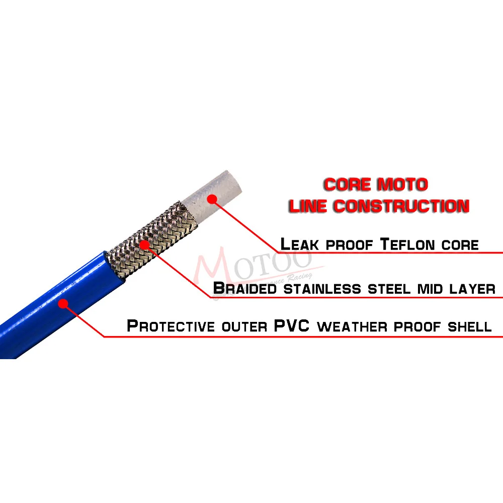 Моту-Мотоцикл Байк Плетеный Стальной гидравлический усиленный тормозной линии сцепления Масляный шланг трубка 50 до 2400 мм подходит для гоночного двигателя