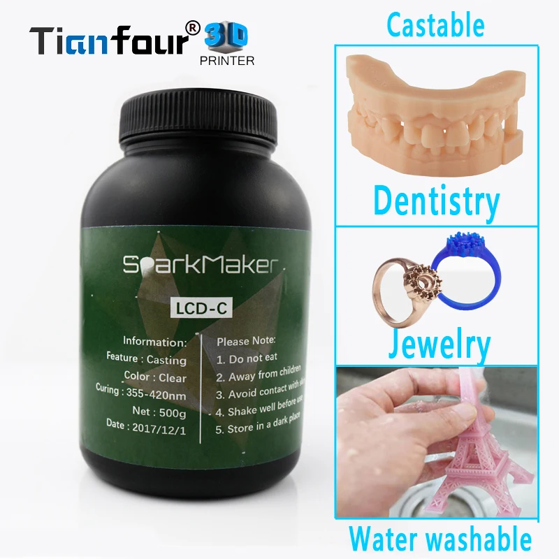 Tianfour sparkmaker 405nm УФ смолы sla/dlp/ЖК дисплей 3d принтеры моющиеся чувственные украшения