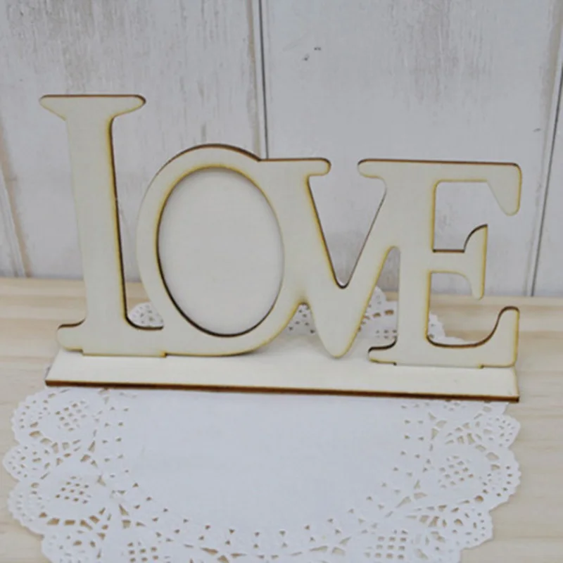 

1Pc Fashion Durable Home Decoration Gift Love Wooden Wedding Photo Picture Frame Wedding Gifts Base Art Home Decor 7z-cx297-3
