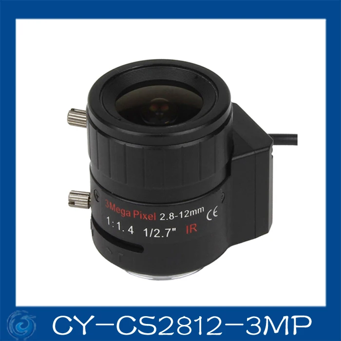 

Free shipping 3MP cctv camera lens2.8-12mm DC Iris lens, 1/2.7" CS mount F1.4 for Security Camera,CY-CS2812-3MP